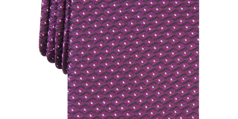 Alfani Men's Roy Silk Blend Professional Neck Tie Berry One Size