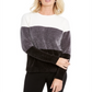 Karen Scott Women's Colorblocked Chenille Sweater Black Size 2XL