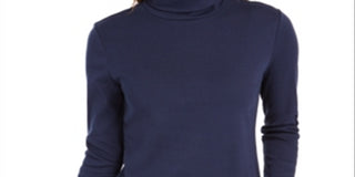 Charter Club Women's Pima Turtleneck Top Blue Size XS