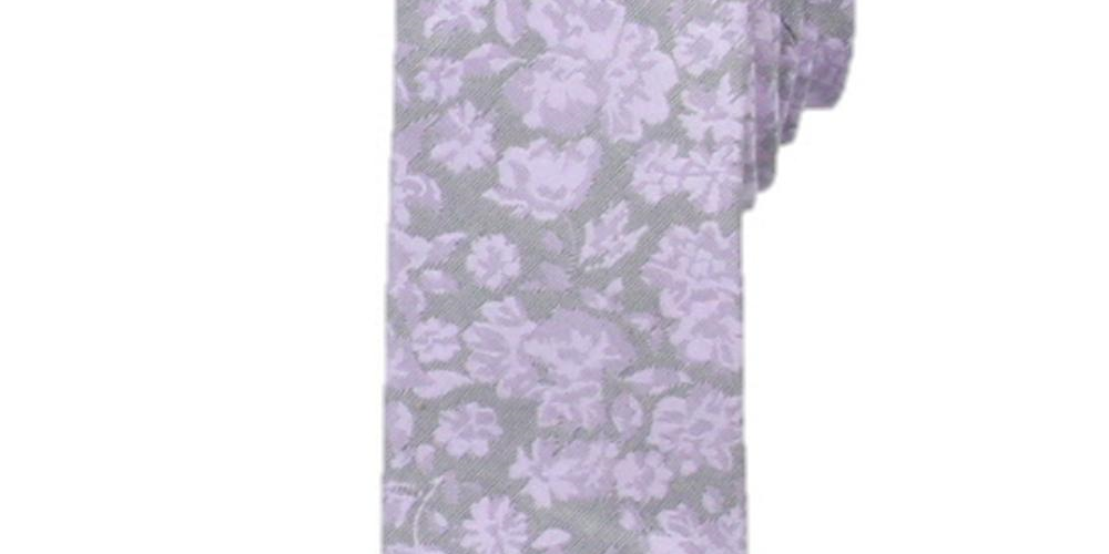 Ryan Seacrest Distinction Men's Beaufort Silk Blend Floral Neck Tie Purple One Size