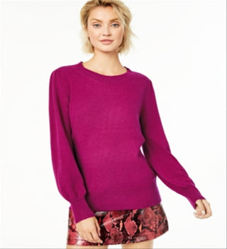 Charter Club Women's Pure Cashmere Balloon Sleeve Sweater -Purple SizeXS
