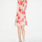 Calvin Klein Women's Long Sleeve Above the Knee Faux Wrap Dress Red Size 10