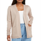 Karen Scott Women's Open Front Pocket Cardigan Brown Size XXL
