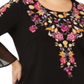 JM Collection Women's Plus Floral Bell Sleeve Top Black Size 0X