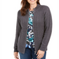 Karen Scott Women's Cable Knit Zippered Cardigan Gray Size SM