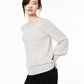 Charter Club Women's Pure Cashmere Balloon Sleeve Sweater Gray Size -S