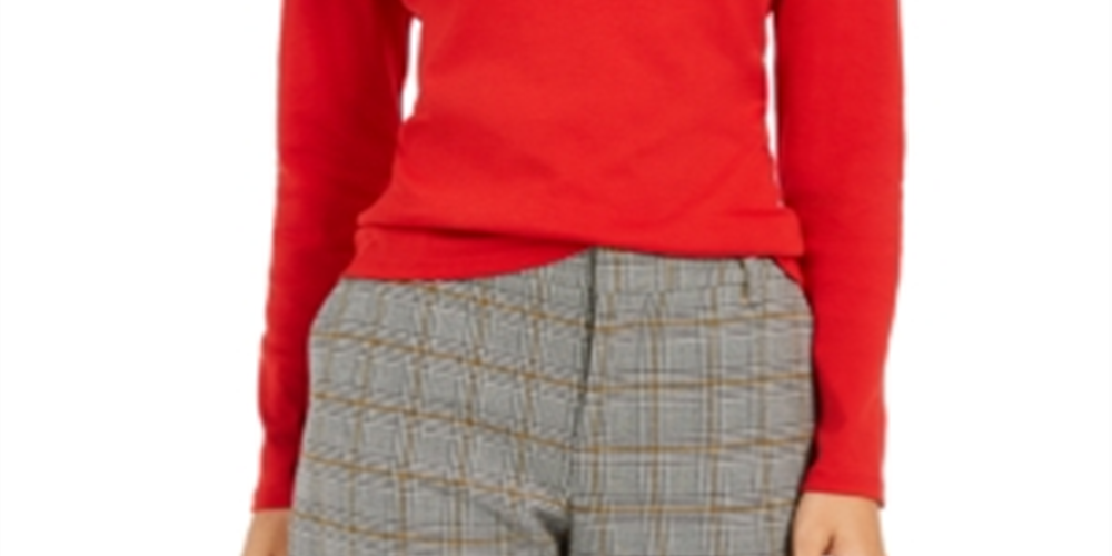 Charter Club Women's Pima Turtleneck Top Red Size X-Small