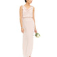 Adrianna Papell Women's Sleeveless Cowl Neck Maxi Sheath Evening Dress Pink Size 0