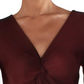 Bar III Women's Ribbed Twist Front Bodysuit Red Size XXS