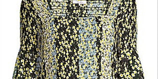 Parker Women's Dara Long Sleeve Smocked Blouse Brown Size Medium