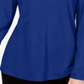 Charter Club Women's Adjustable Sleeves Solid Blouse Blue Size Small