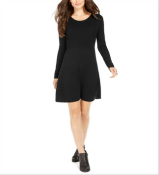 Style & Co Women's Ribbed Sweater Dress Black Size PP