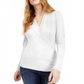 INC International Concepts Women's Wrap Long Sleeves Top White Size Petite X-Small