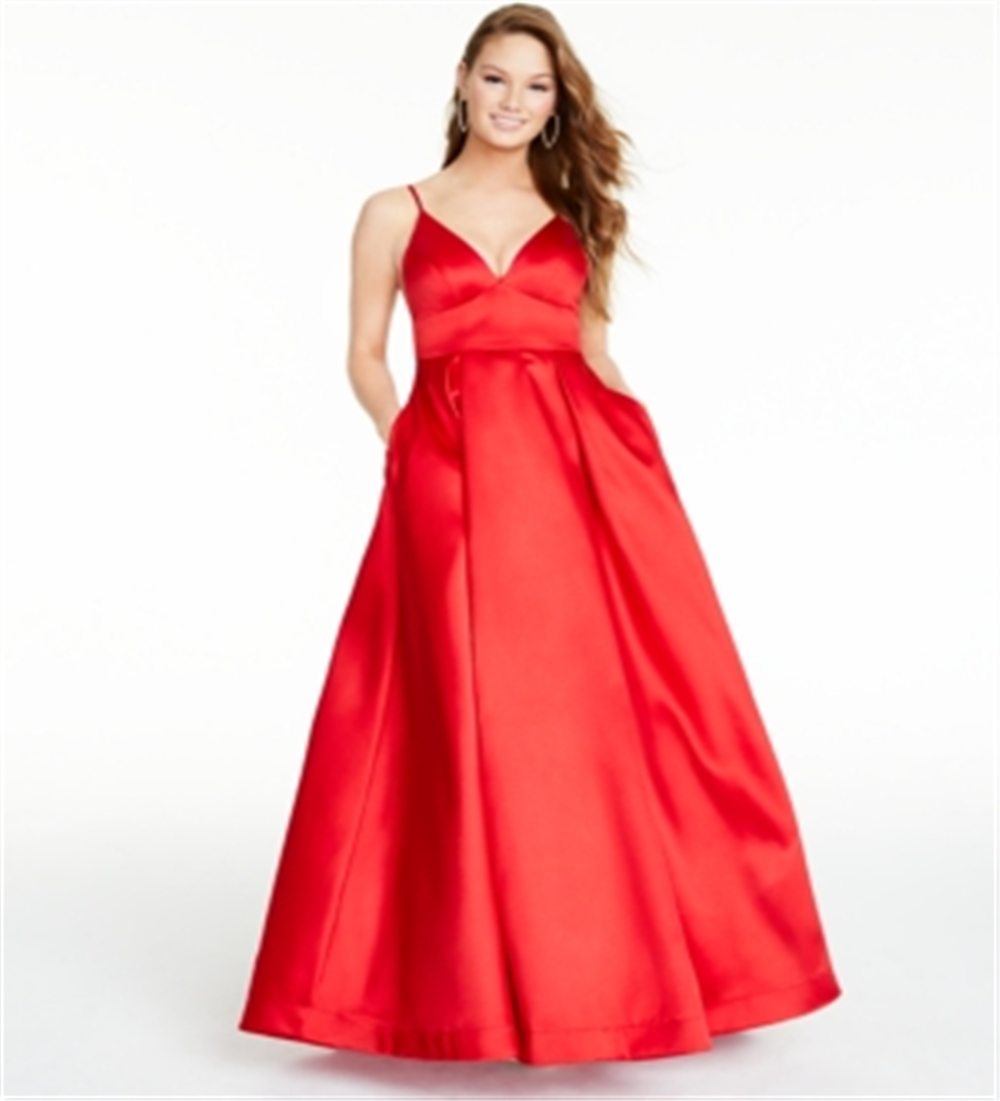 B Darlin Junior's V Neck Ball Gown Red Size 3/4