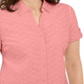 Karen Scott Women's Cotton Embroidered Shirt Pink Size Small