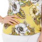 JM Collection Women's Printed Cold Shoulder Top Yellow Size Small