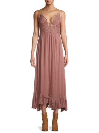 Free People Junior's Adella Maxi Slip Dress Pink Size Small