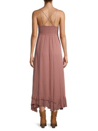 Free People Junior's Adella Maxi Slip Dress Pink Size Small