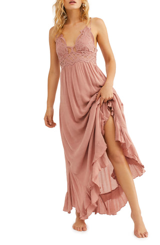 Free People Junior's Adella Maxi Slip Dress Pink Size Small