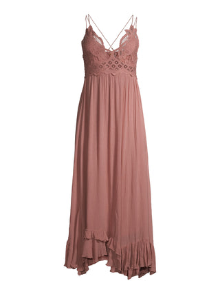 Free People Junior's Adella Maxi Slip Dress Pink Size Small