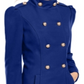 INC International Concepts Women's Double Breasted Coat Blue Size X-Large