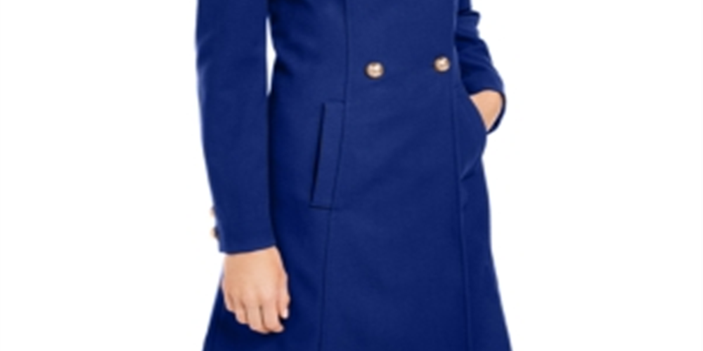 INC International Concepts Women's Double Breasted Coat Blue Size X-Large
