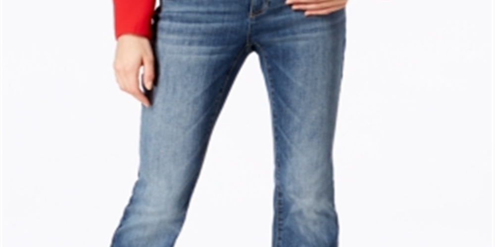 INC International Concepts Women's Curvy Fit 5 Pocket Bootcut Jeans Blue Size 18