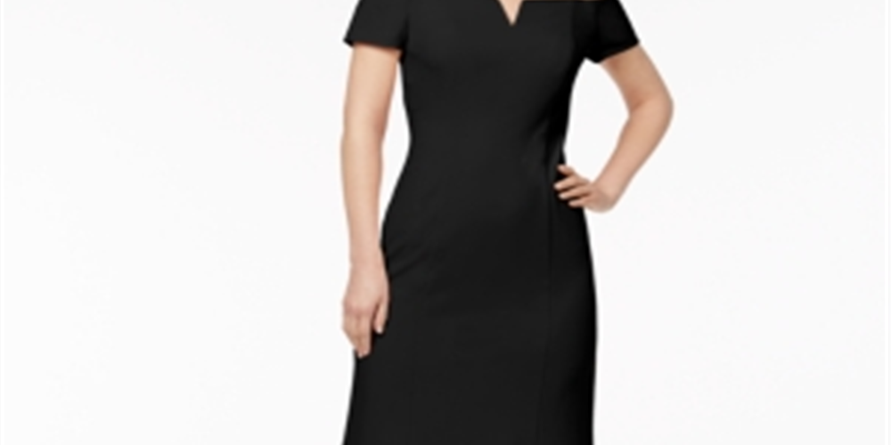 Calvin Klein Women's Zippered Fit Flare Dress Black Size 2