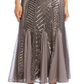 R & M Richards Women's Sequined Sleeveless Jewel Neck Maxi Knife Pleated Evening Dress Brown Size 16