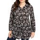 Style & Co Women's Printed Tiered Blouse Black Size M