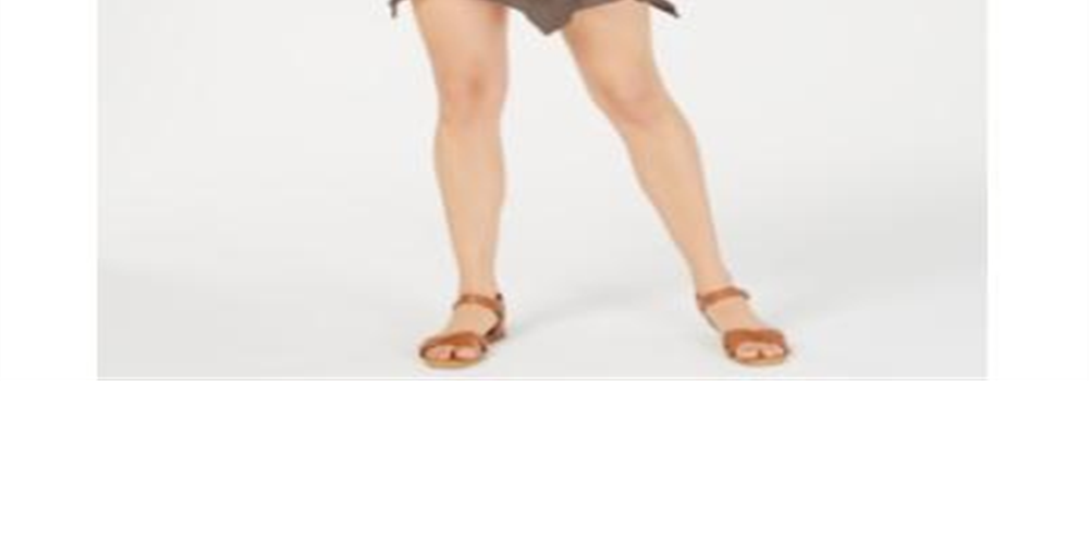 Style & Co Women's Lace Yoke Handkerchief Hem a Line Dress Brown Size Large