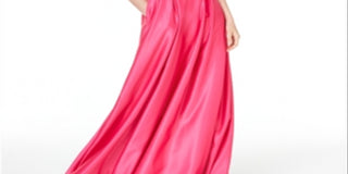 City Triangles Women's Pocketed Sleeveless Halter Maxi Baby Doll Prom Dress Pink Size 11