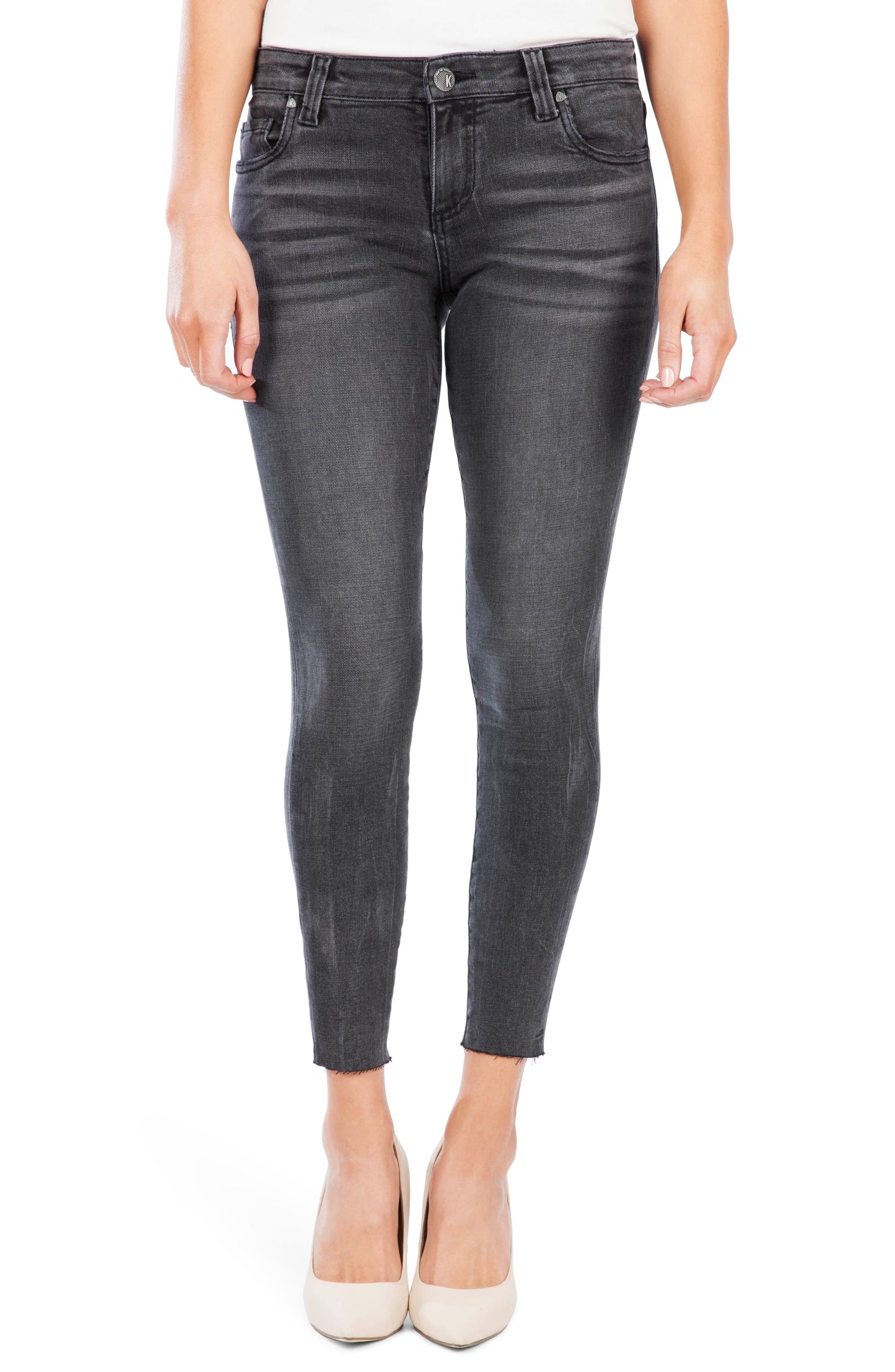 Kut from the Kloth Women's Connie Skinny Ankle Jeans Grey Size 2