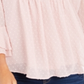Charter Club Women's Double Ruffle Textured Pintuck Top Pink Size Small