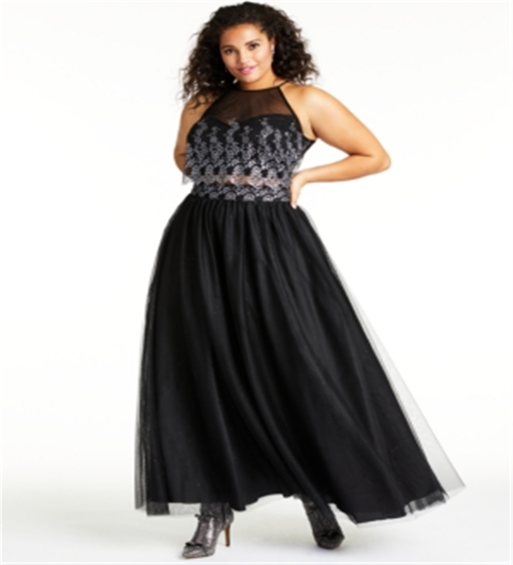 teeze-me-womens-mesh-gown-sleeveless-halter-maxi-formal-fit-flare-dress-plus-black-size-16w