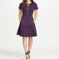 DKNY Women's Short Sleeve Above the Knee Dress Purple Size 14