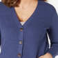 Karen Scott Women's Mixed Stitch Button Front Cardigan Blue Size Small