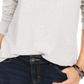 Style & Co Women's Peace Graphic Sweatshirt Gray Size Petite Small