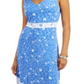 Charter Club Women's Floral Sleeveless Dress Blue Size X-Large