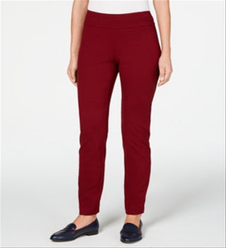 Charter Club Women's Cambridge Pull on Ponte Pants Red Size 6
