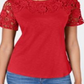 Charter Club Women's Petite Cotton Embroidered T-Shirt  Risky Red  Size Petite S
