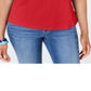 Charter Club Women's Petite Cotton Embroidered T-Shirt  Risky Red  Size Petite S