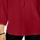 JM Collection Women's Pleated Back Blouse Red Size Small