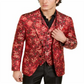 Tallia Men's Vigaro Embroidered Metallic Blazer Red Size 46