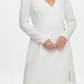 DKNY Women's Long Sleeve V Neck Short Sheath Wear to Work Dress White Size 14