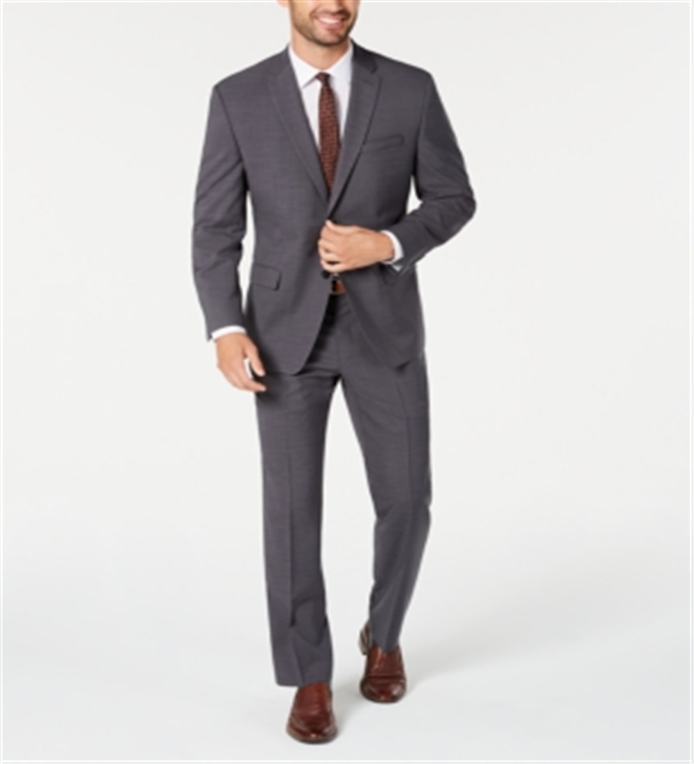 Marc New York Men's Modern Fit Stretch Solid Suit Gray Size 46