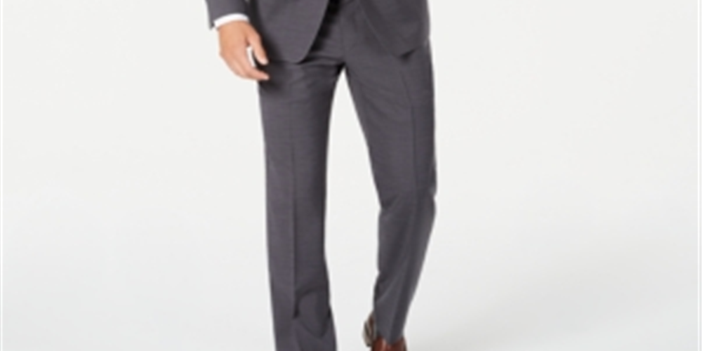 Marc New York Men's Modern Fit Stretch Solid Suit Gray Size 46