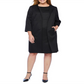 Le Suit Women's Textured Sleeveless Scoop Neck Knee Length Wear to Work Dress Black Size 24W