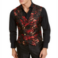 Tallia Men's Slim Fit Floral Double Breasted Vest Black Size 40Short