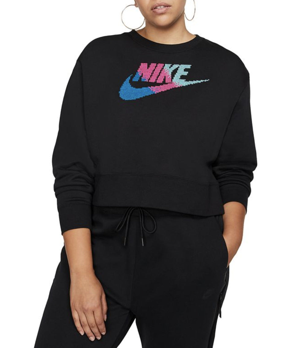 Nike Women's Fleece Crew Sweatshirt Black Size Small